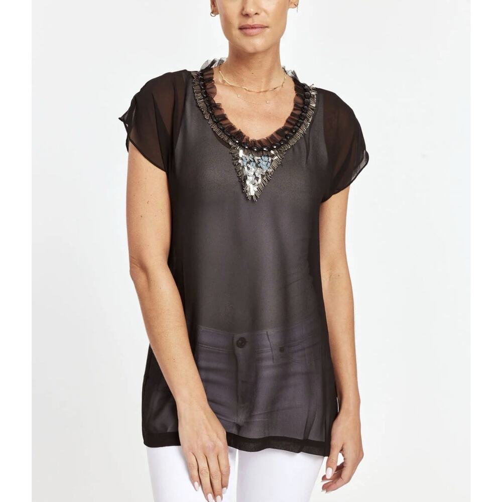 Dolce Cabo Women's Embellished Blouse Size Small